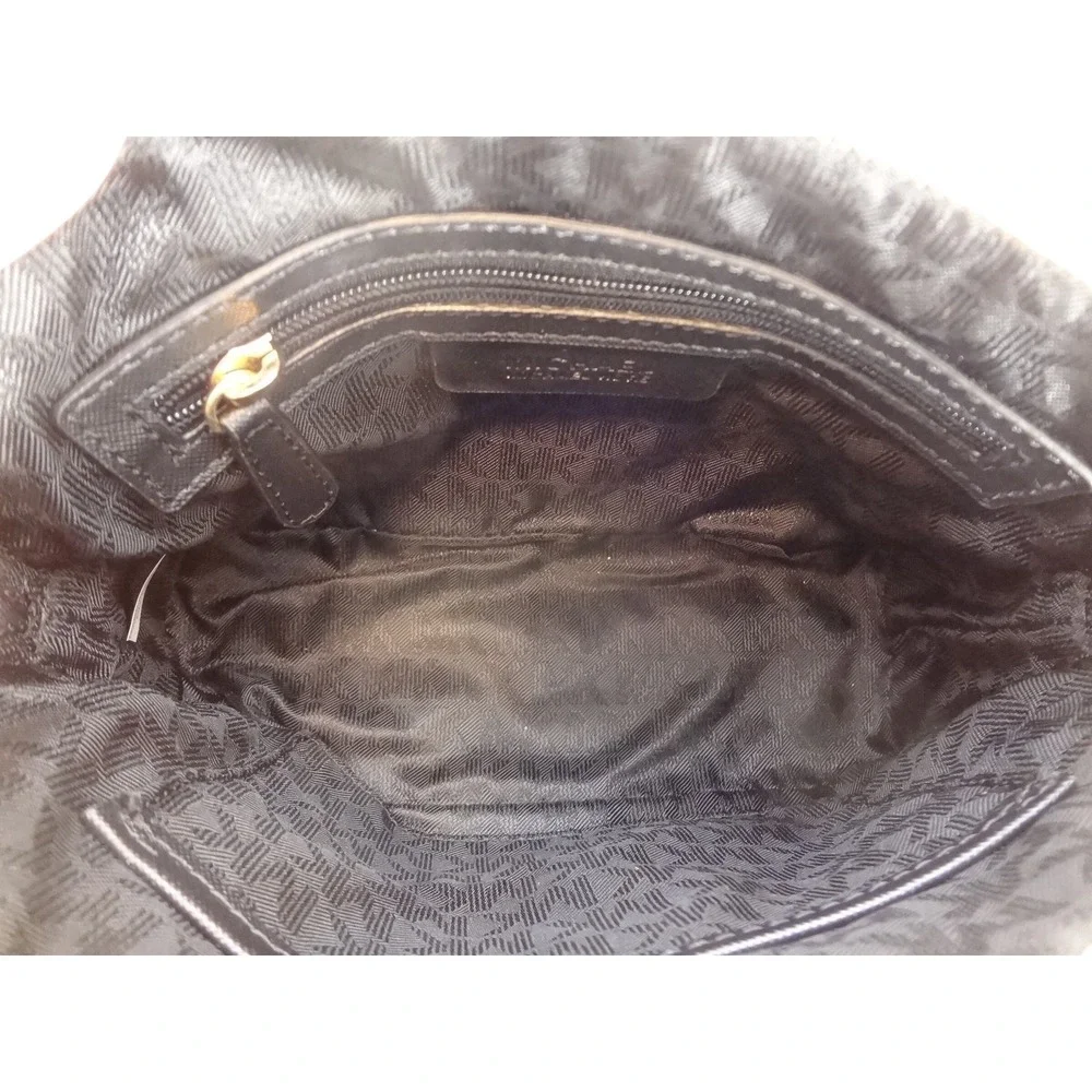Michael Kors Cindy Dome Crossbody Black Excellent Saffiano Leather Gold Chain